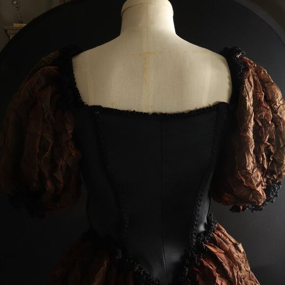 Stunning Black & Metallic Rust Evening Dress That Gives Fancy Wench Vibes - Picture 5 of 13